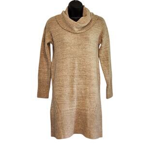 Anthropologie sweater dress cream cowl neck size XS